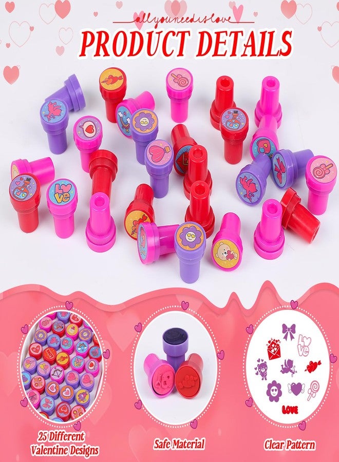 FOIMAS 50pcs Valentine's Day Stamps Self Inking Stamps Heart Love Stamper for Valentine's Day Party Home Decoration Supply - Image 4